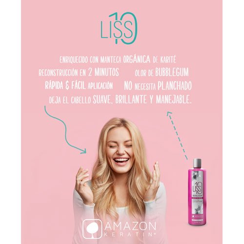 Alisado brasileño Amazon Keratin Liss 10 BubbleGum 946ml