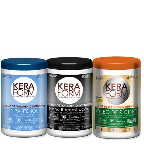 Kit Tratamiento Skafe Keraform cronograma capilar 3x1Kg