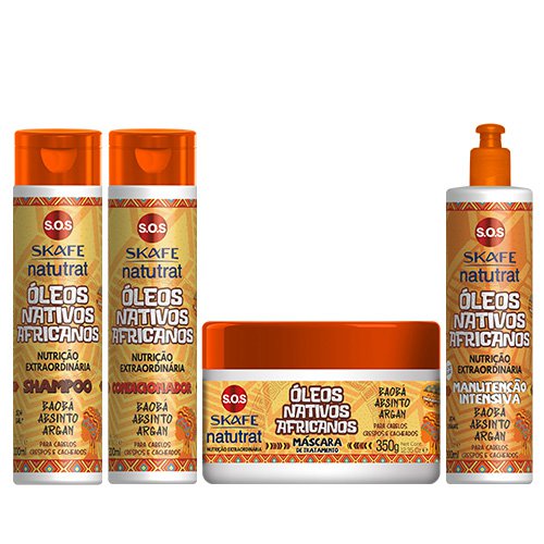 Pack Mantenimiento Skafe Natutrat Afro Hair Aceites 4 productos