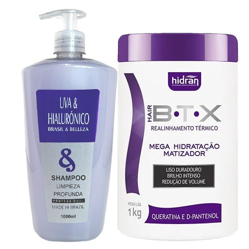 Kit Botox Hidran BTX Matizador Desmaya Cabello Profesional 2 productos 2x1Kg