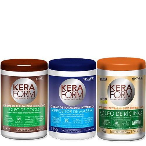 Kit Tratamiento Skafe Keraform cronograma capilar 3x1Kg