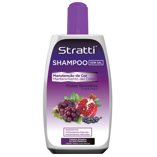 Champú Stratti Frutos Rojos con Keratina sin sal 400ml