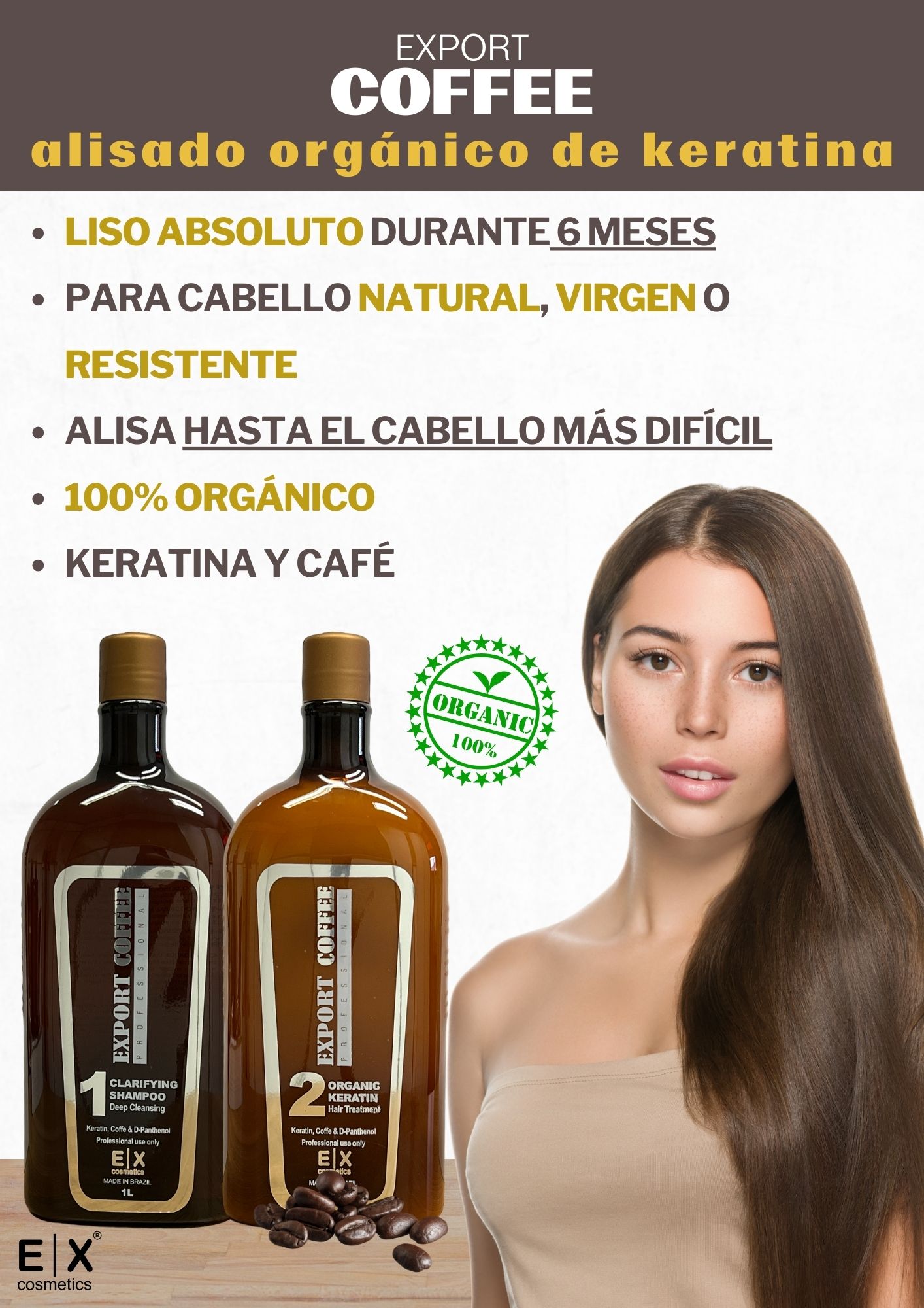 Kit Alisado de Keratina Export Cacau 3x1L