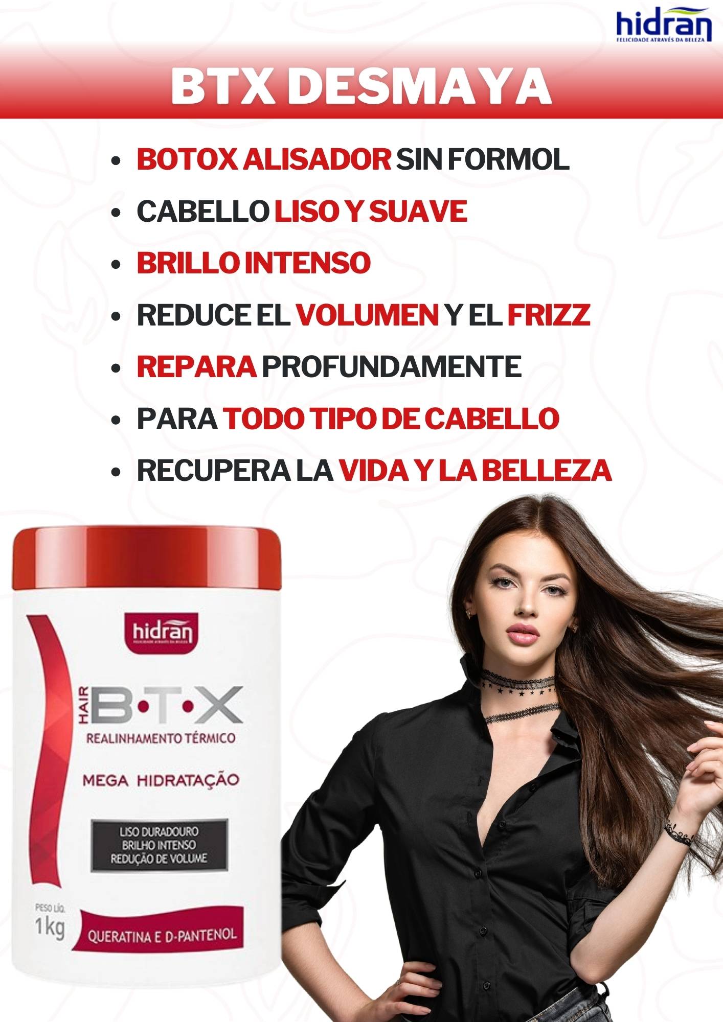 Botox capilar Hidran BTX Desmaya Cabello Keratina