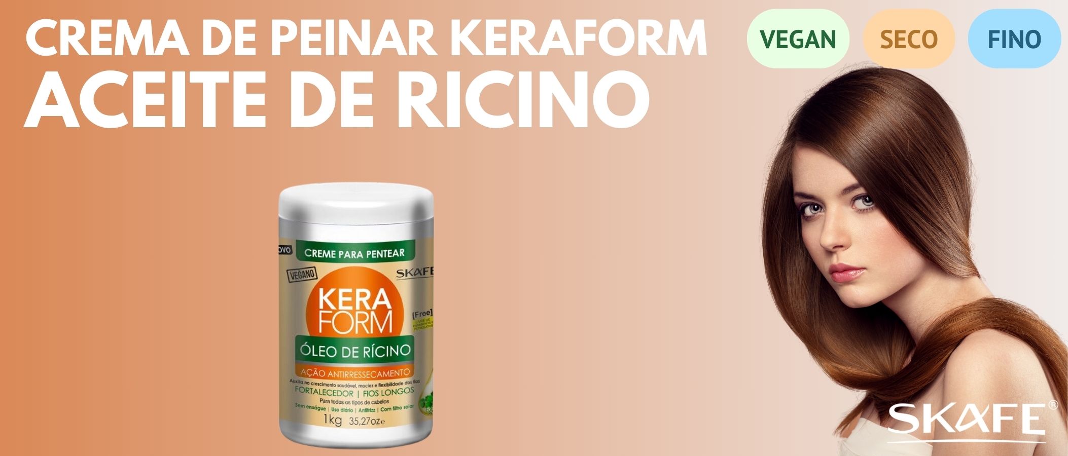 Crema de Peinar Skafe Keraform Aceite de Ricino vegana