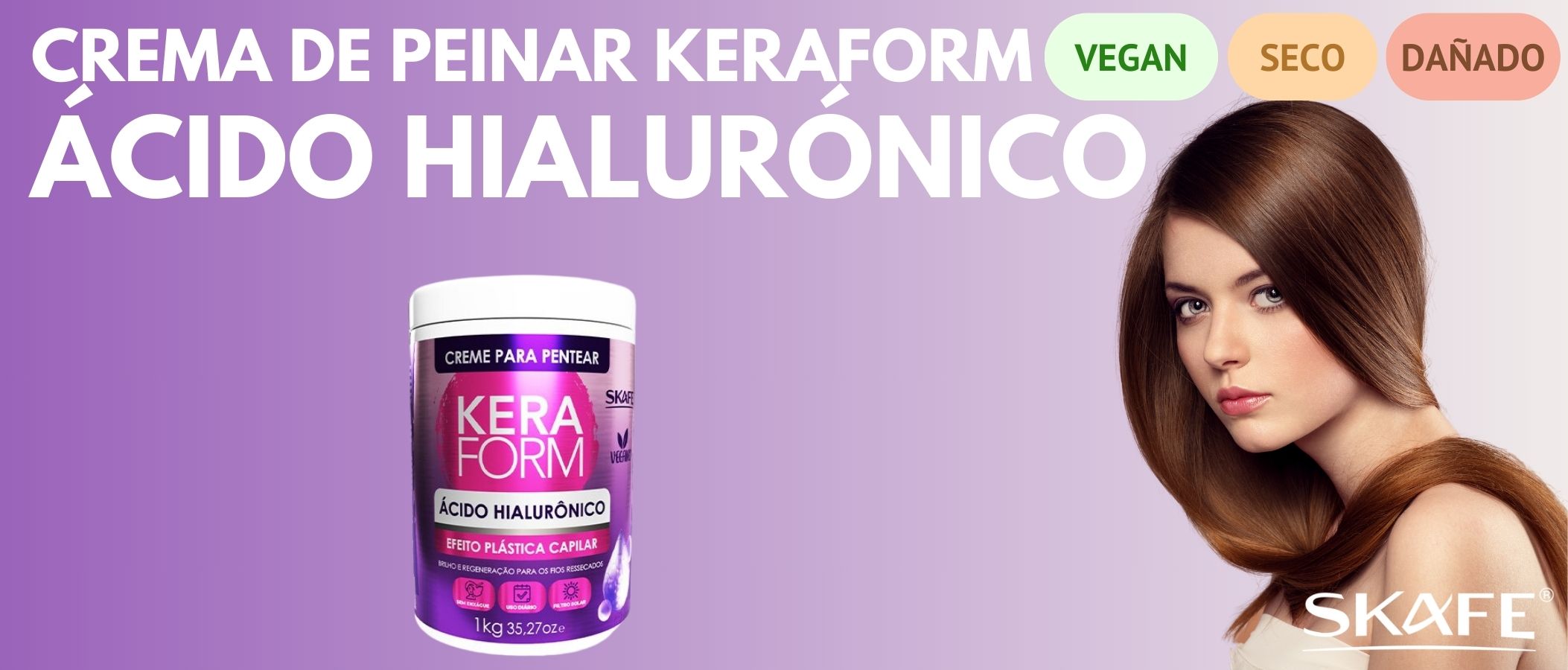 Crema de Peinar Skafe Keraform Hialurónico Efecto Plástica Capilar