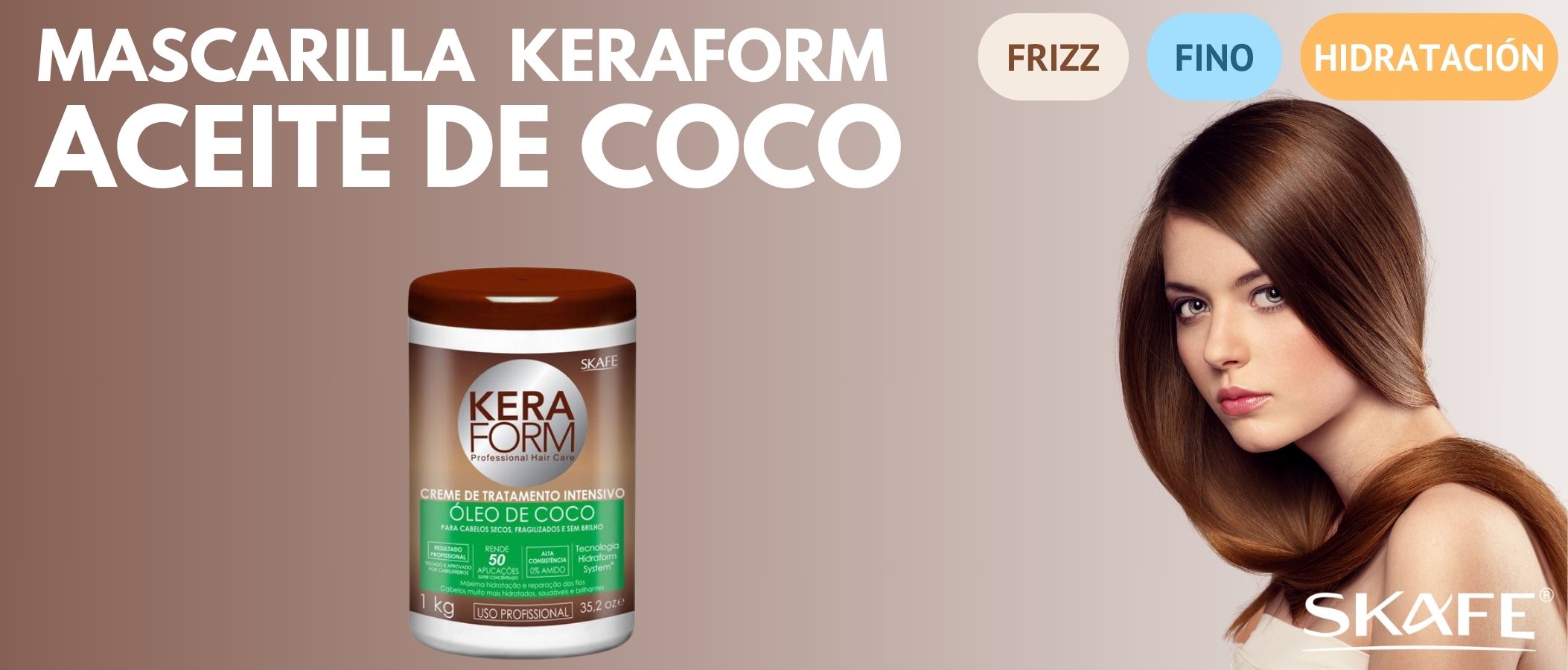 Mascarilla Profesional Skafe Keraform Aceite de Coco 1Kg