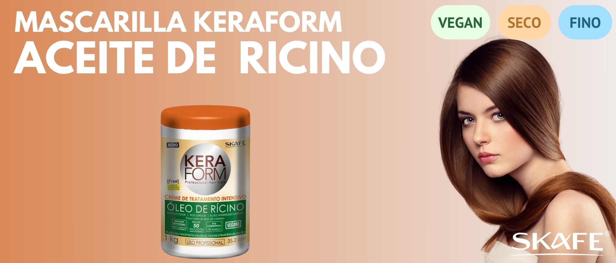 Mascarilla Profesional Skafe Keraform Aceite de Ricino vegano 1Kg