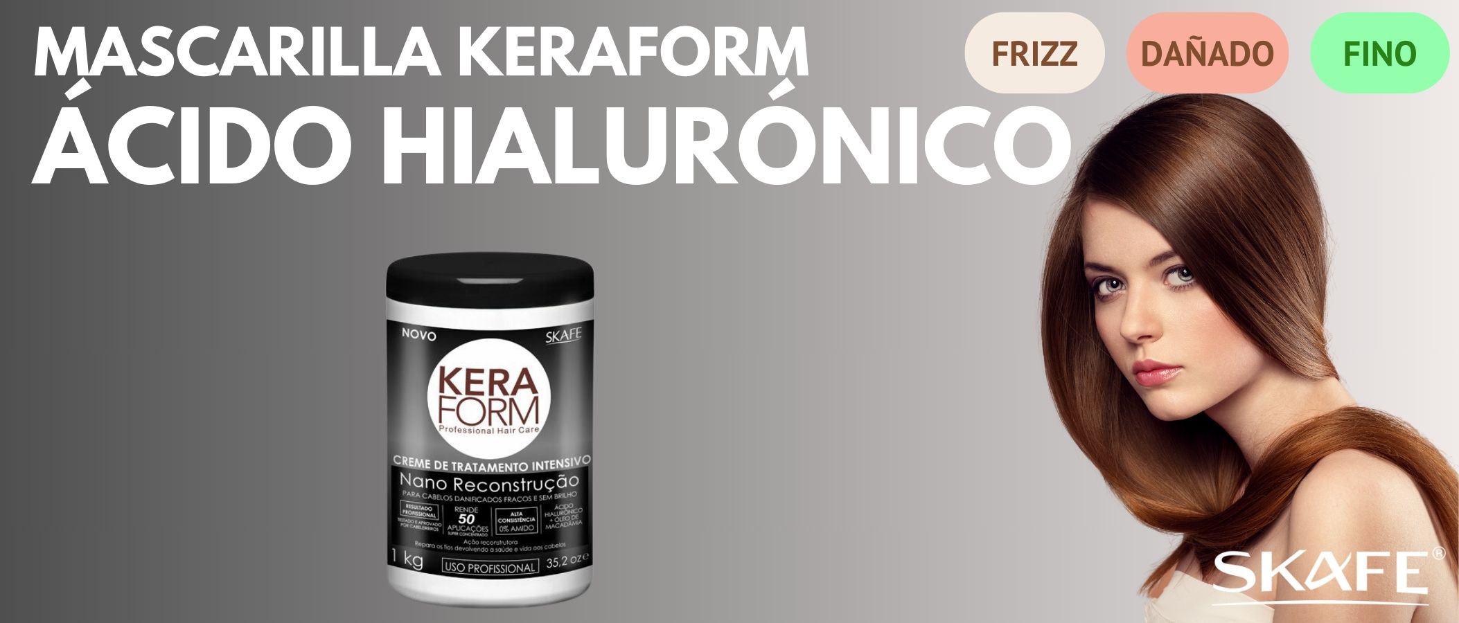 Mascarilla Profesional Skafe Keraform Nano Reconstrucción Ácido Hialurónico 1Kg