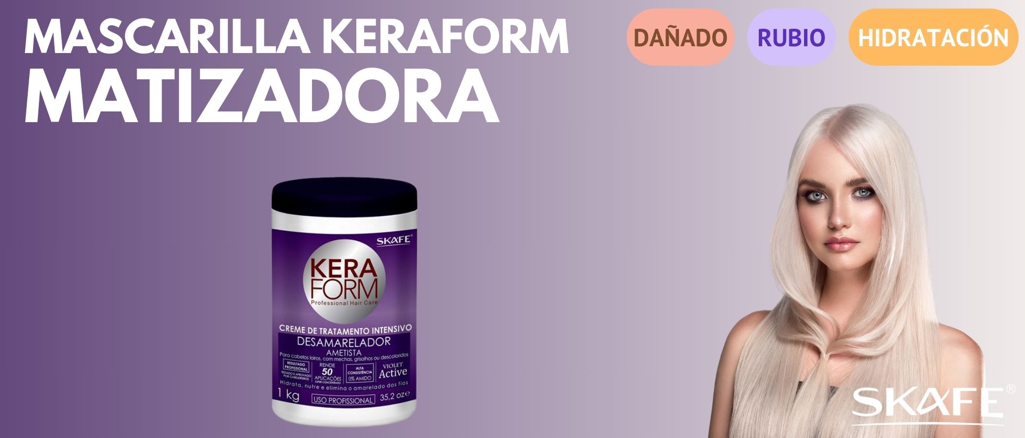 Mascarilla Profesional Skafe Keraform Amatista Matizadora 1Kg